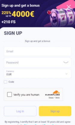 Vul je e mailadres en wachtwoord in bij het eerste registratiescherm